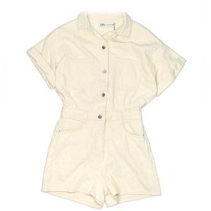 Zara Jumpsuit Shorts Denim S/M Brand New NWT